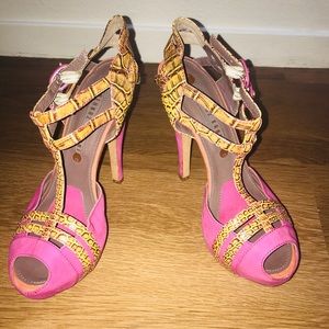 Behnaz Kanani multicolor heels, retails for $1195